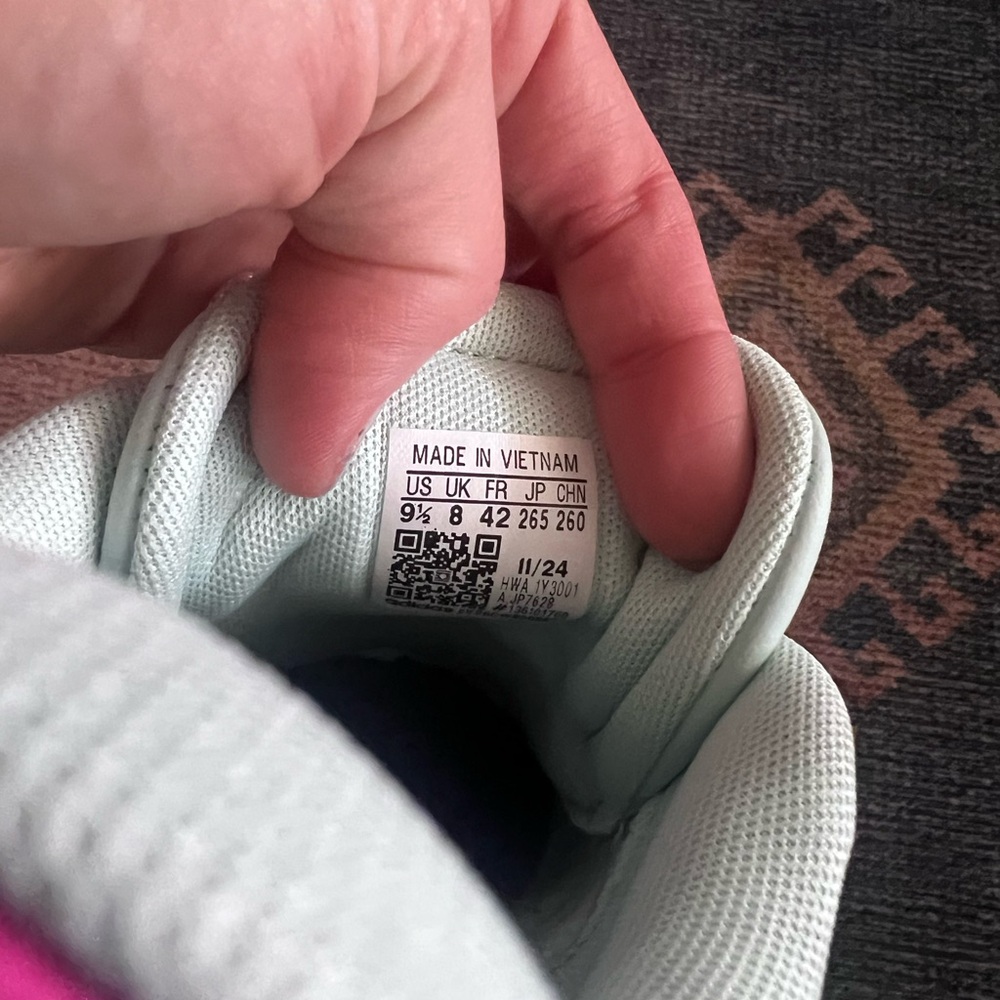 adidas Mint Green & Hot Pink Platform Sneakers - Picture 7 of 7